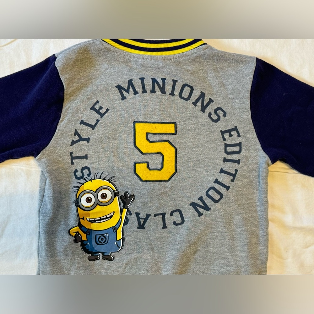 Kids Minion Varsity Jacket Sweater